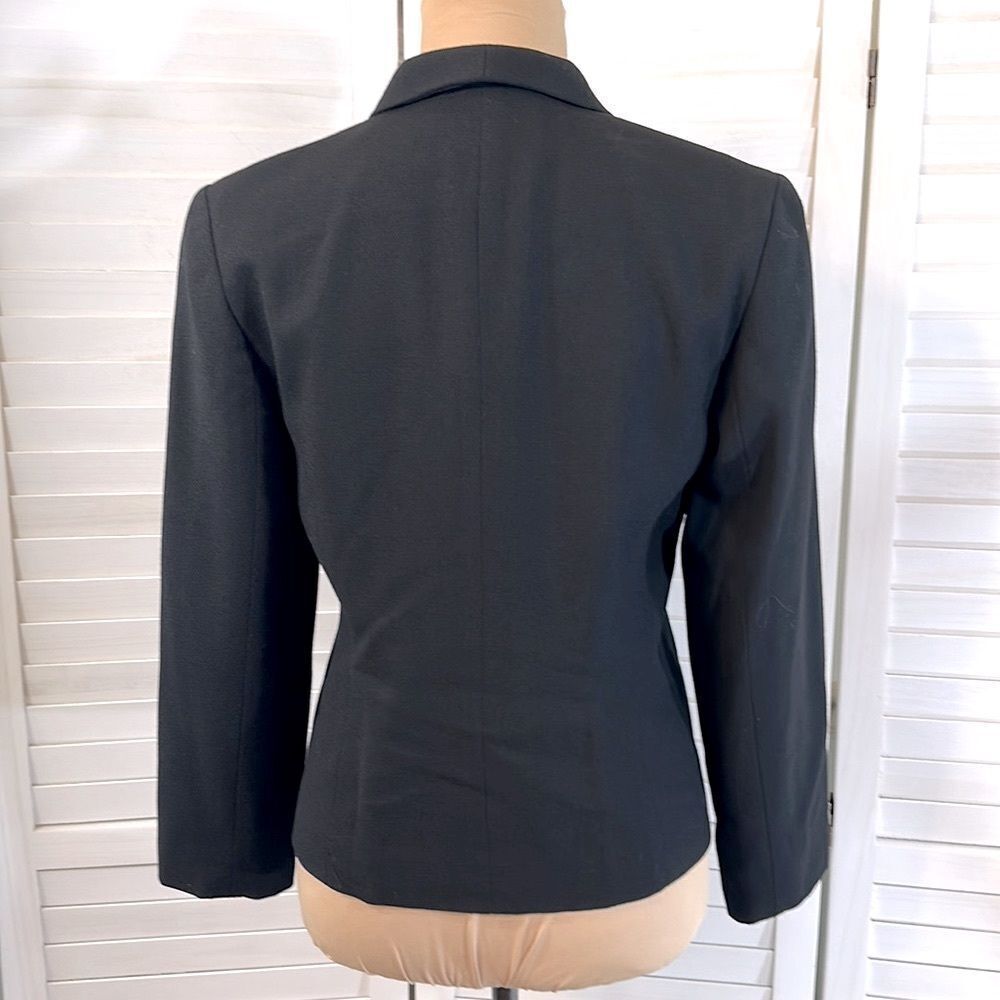 Vintage Talbots Black 1990s 100% Pure New Wool Blazer Size 6P - Picture 9 of 13